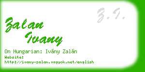 zalan ivany business card