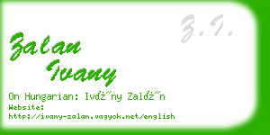 zalan ivany business card